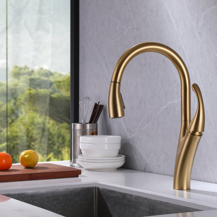 Gold on sale kitchen faucet